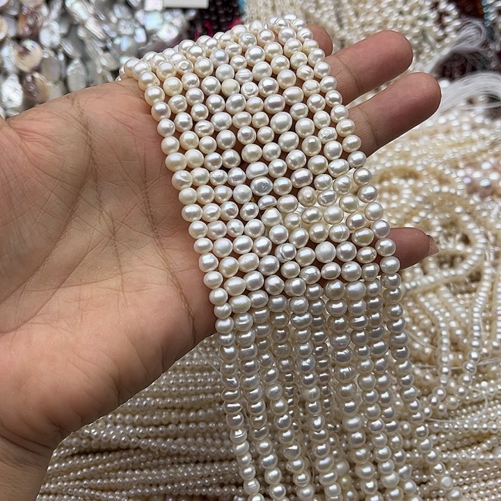 玛瑙/玉髓未镶嵌珠宝半成品一条6mm左右珍珠