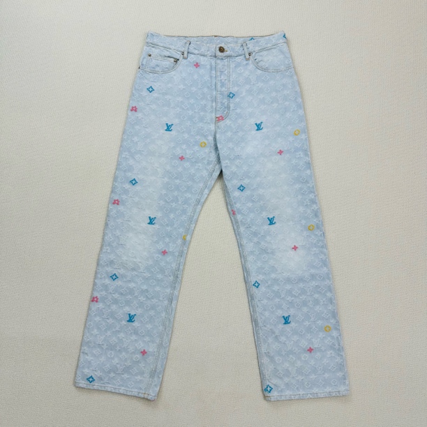 99新 LouisVuitton/路易威登 Tyler联名老花牛仔裤/32码/WL1781