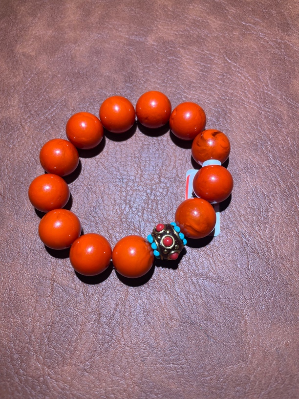 ML0597橙皮红蜡手串（无礼盒）