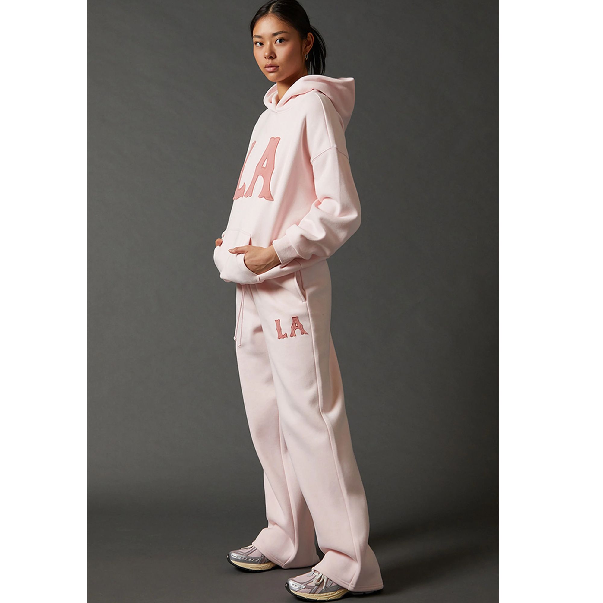 PACSUN秋季连帽蝙蝠袖套头款套头卫衣春秋宽松运动服印花休闲