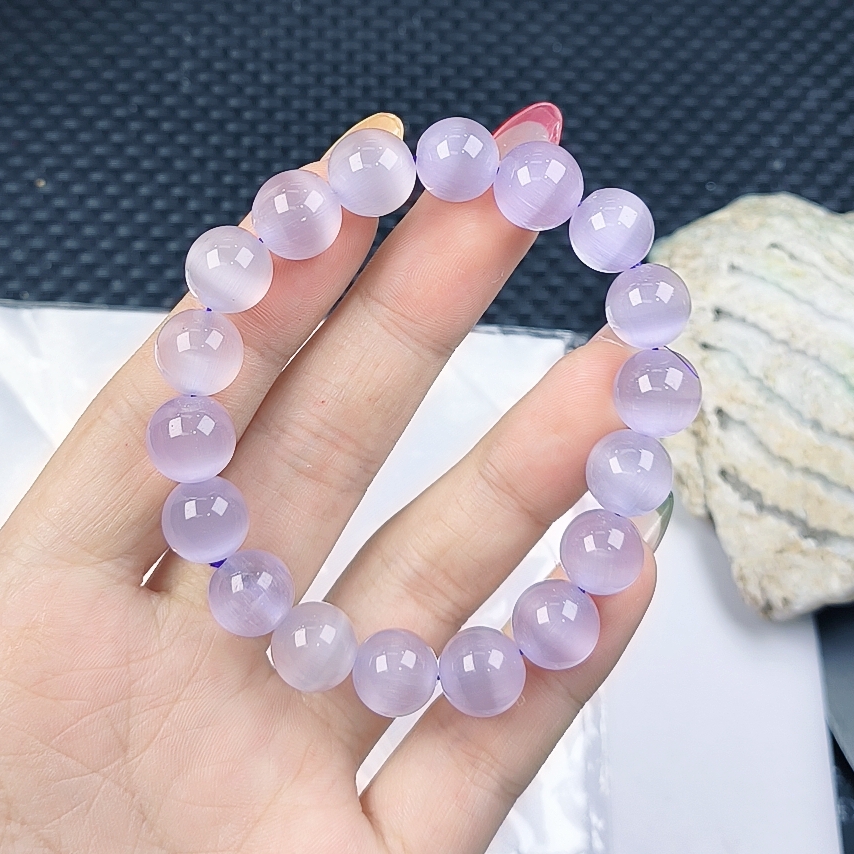 （聚宝严选）A346冰紫猫眼手串12妈妈款精致精美百搭时尚