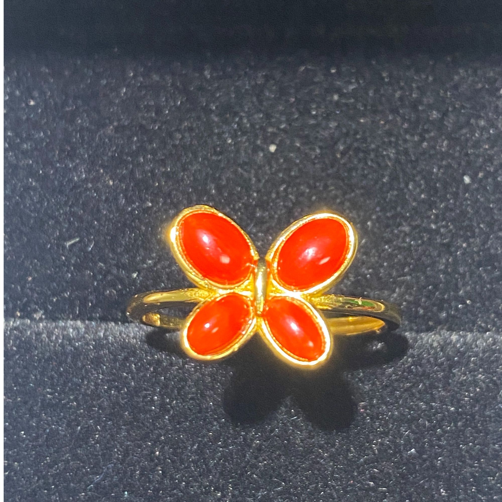 A1224YSX006—珊瑚蝴蝶戒指