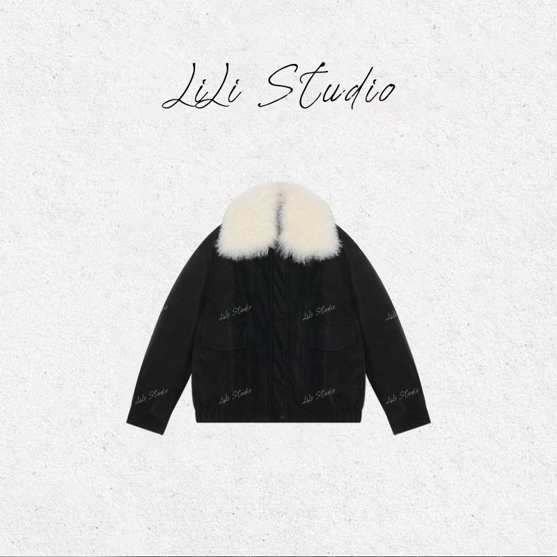 PCNY丨不理理「雪夜月影」绵羊毛毛领保暖羽绒外套