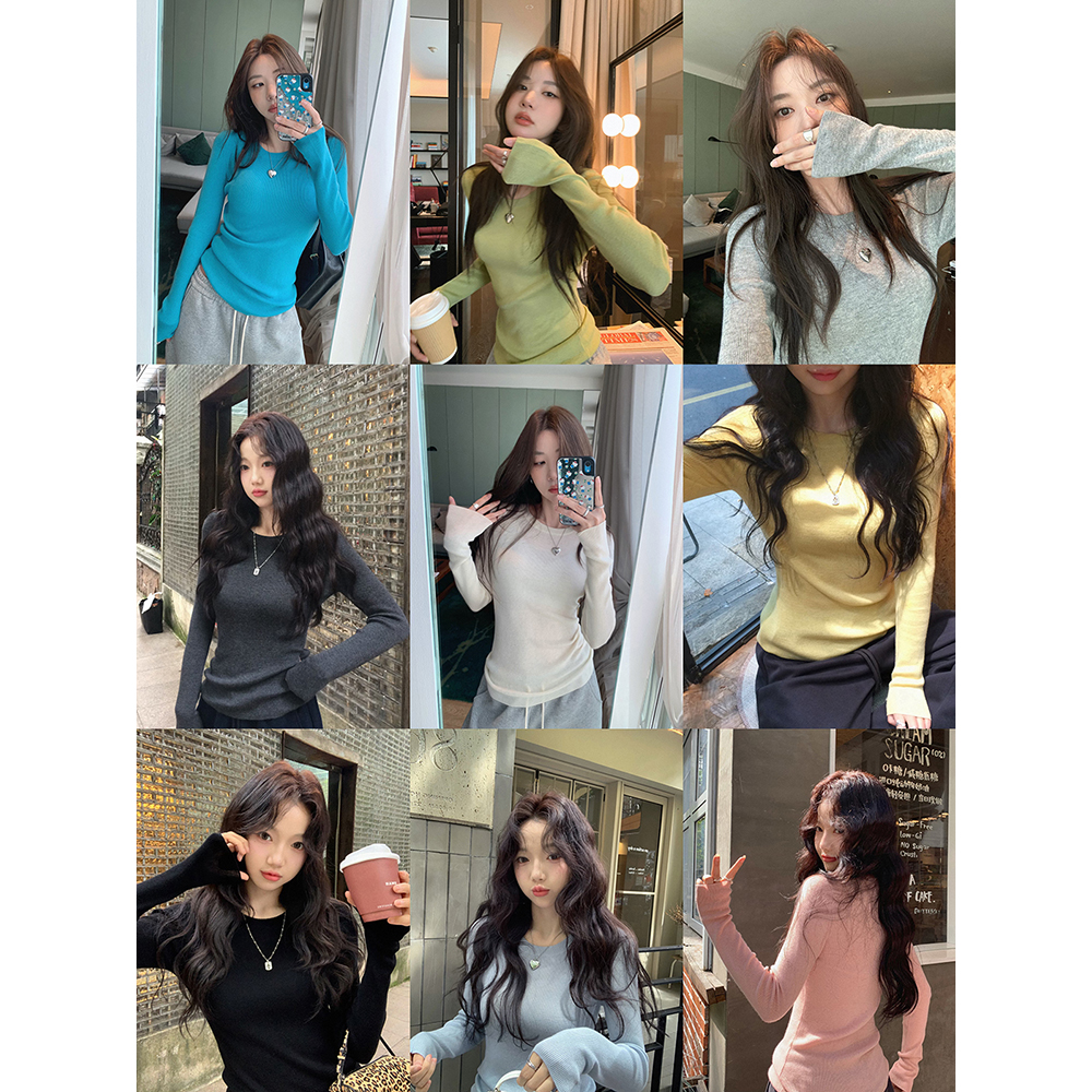 张贝贝 妮式look 绵羊毛 修身塑形感针织衫