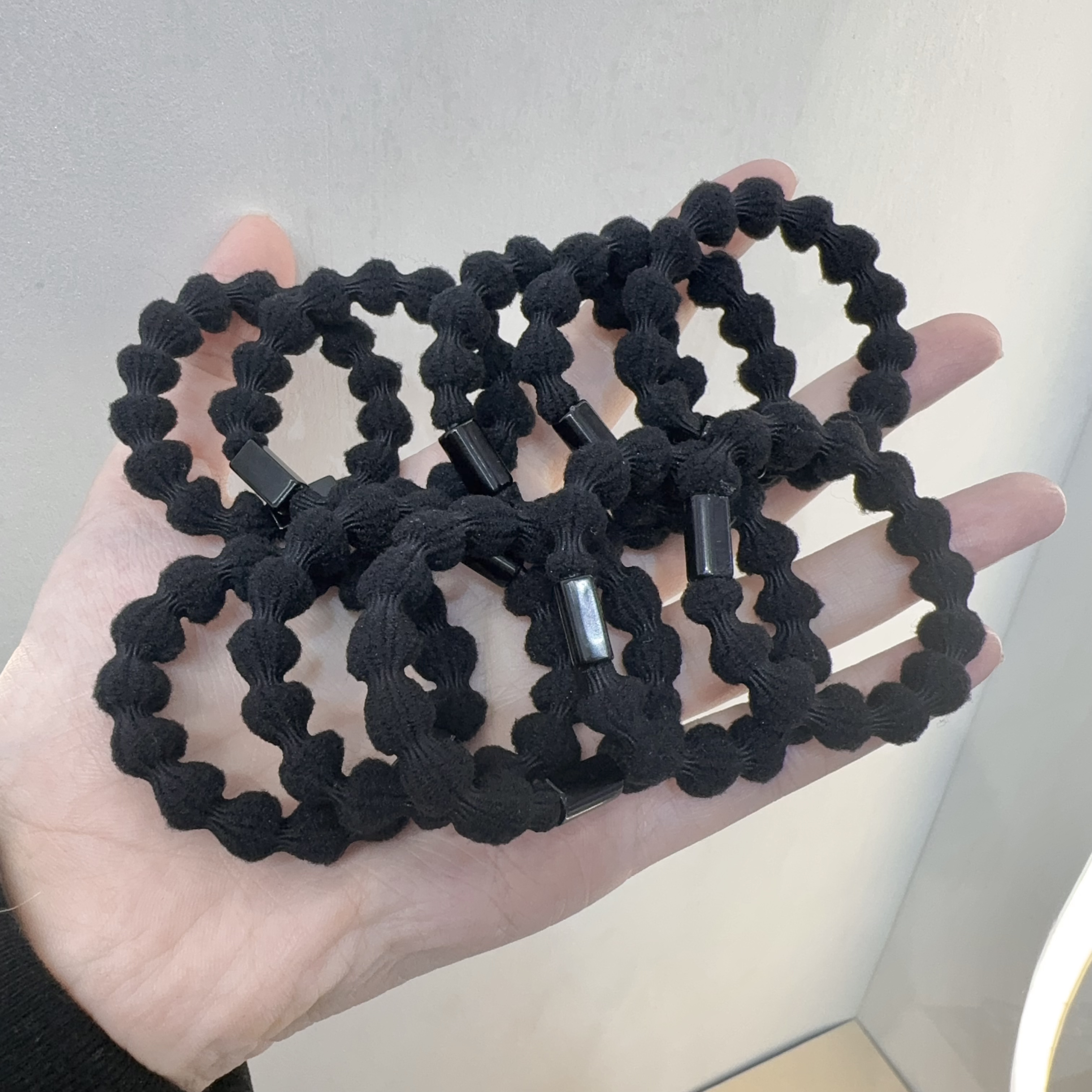 (凑满20发货）女童高弹力不伤发加粗加厚豆豆圈3指左右圈（10根）