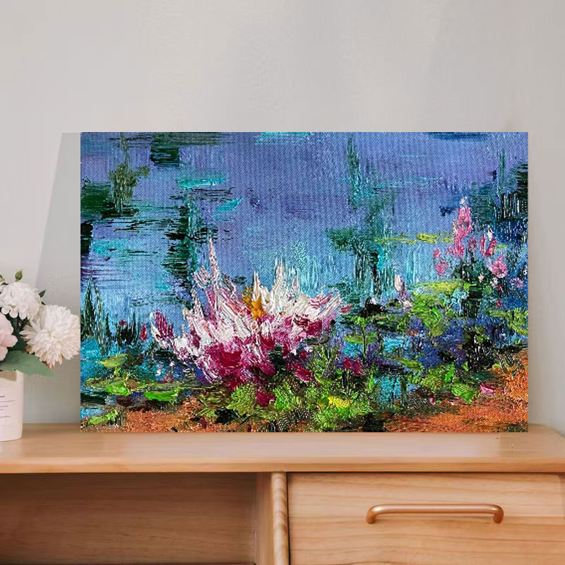 《绮梦花影》20*30含内框，刘春建原创手绘油画，肌理装饰画挂画