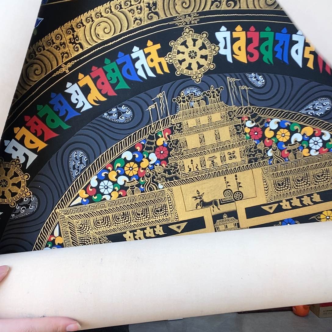 装裱画新*局尼泊尔手绘唐卡画芯