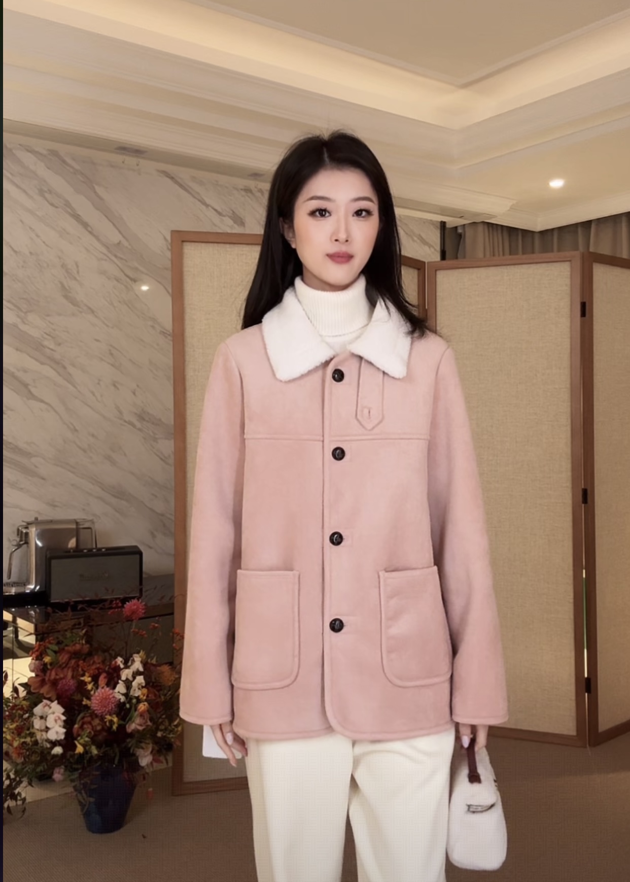 韩系麂皮绒秋冬厚外套女款