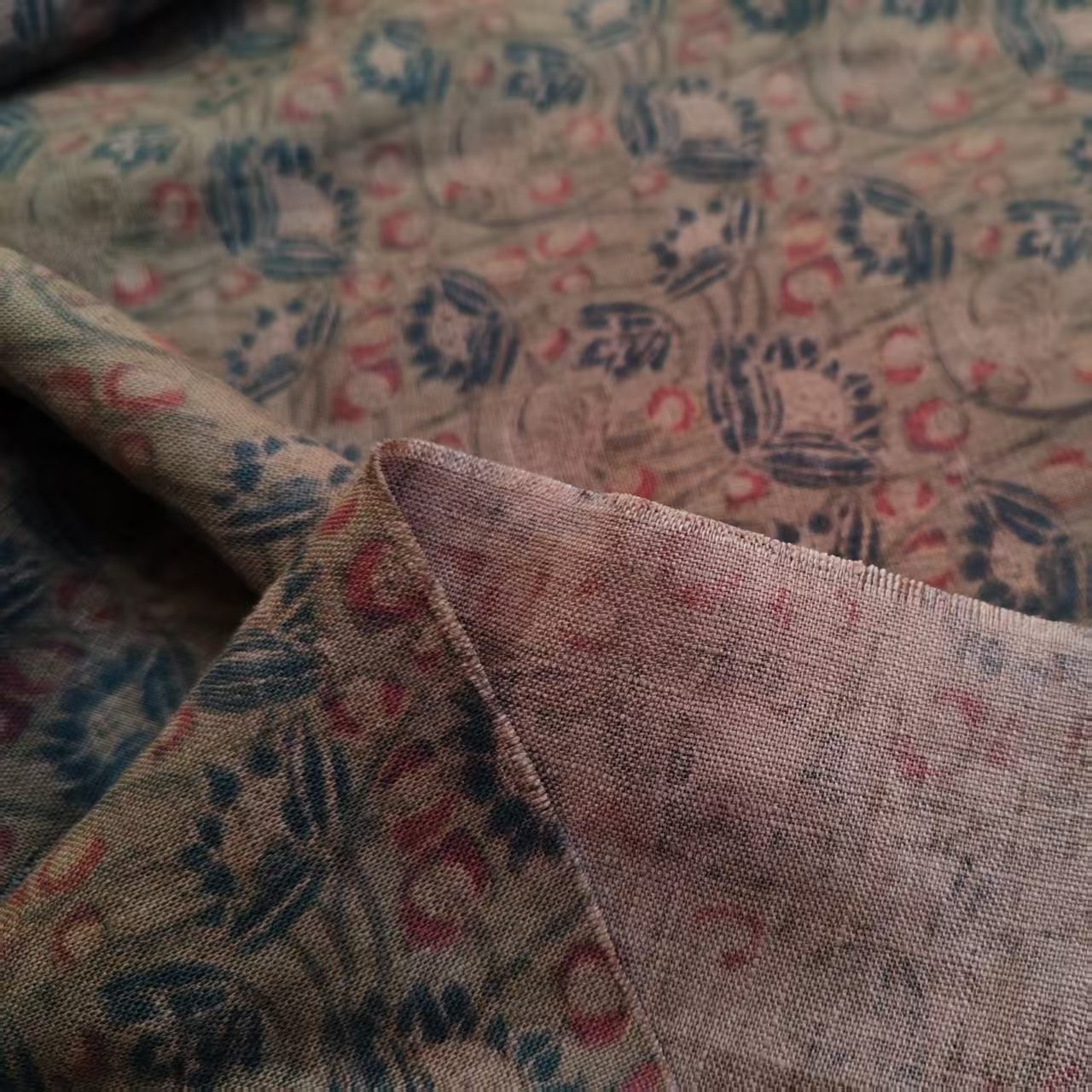 【与花为邻】原创设计14支香云亚麻复古风衬衣裤子裙子袍子服装面料