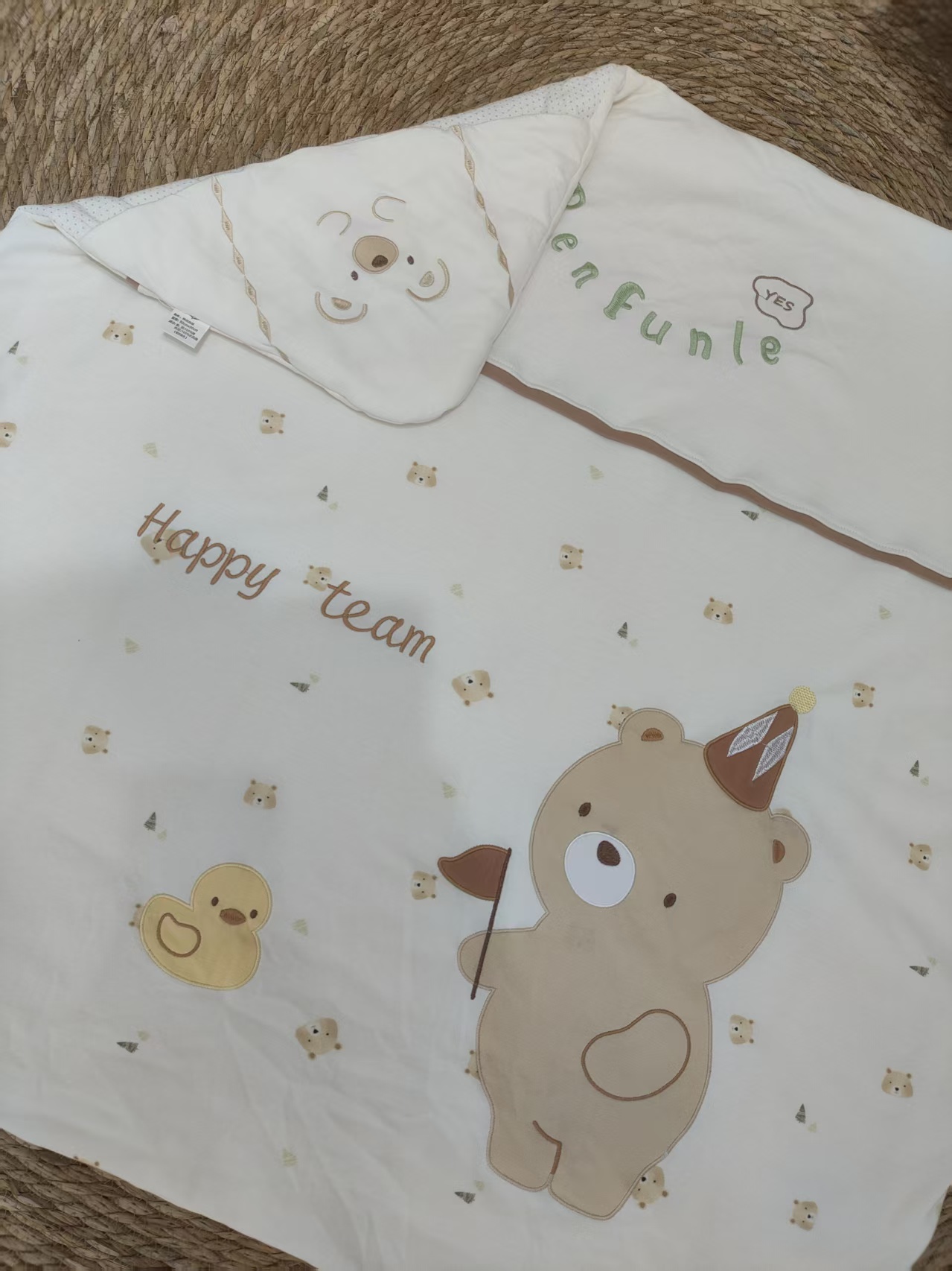 【麦菲熊四季棉花抱被】新生儿幼儿宝宝产房包被