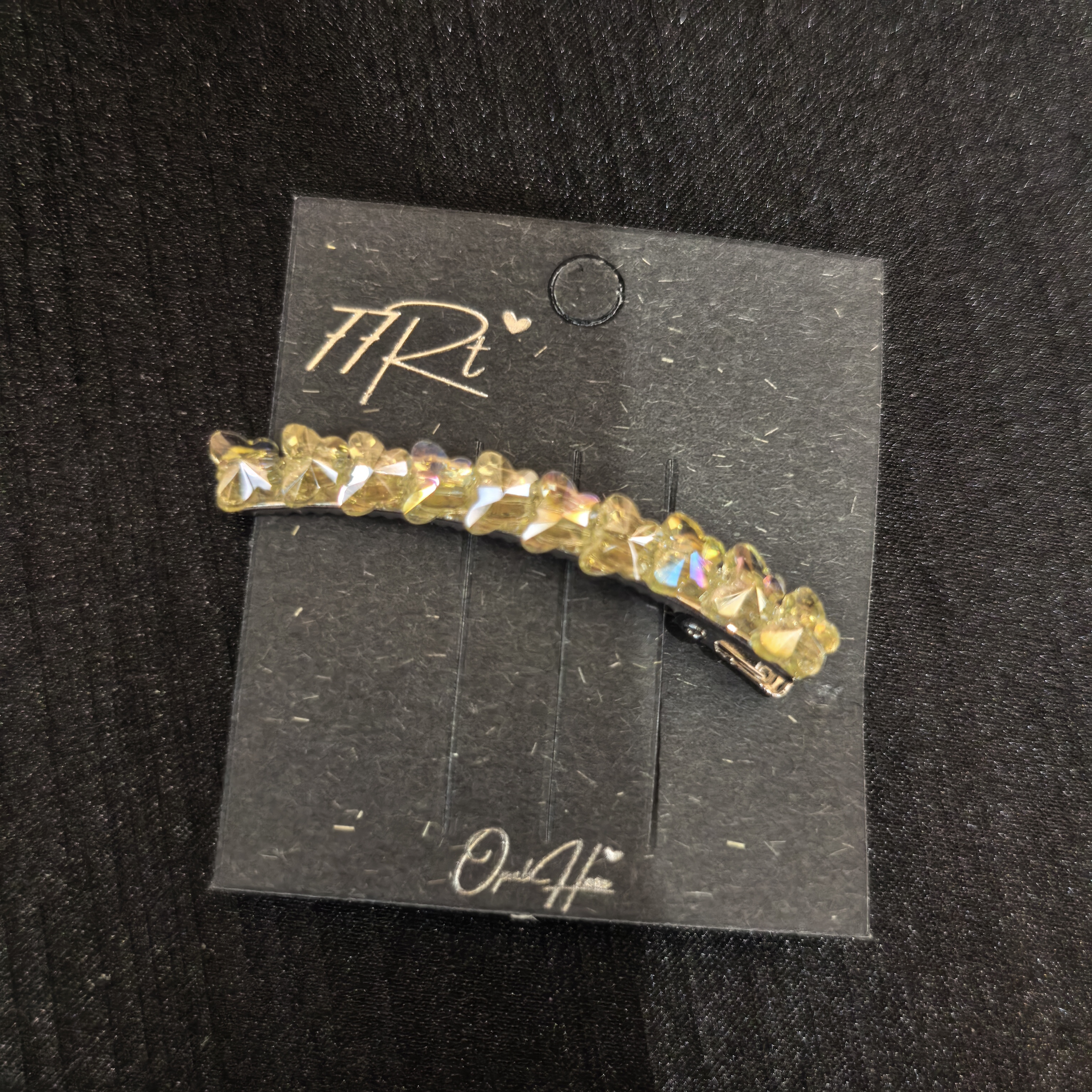 C466黄色弯刀蝴蝶闪闪边夹