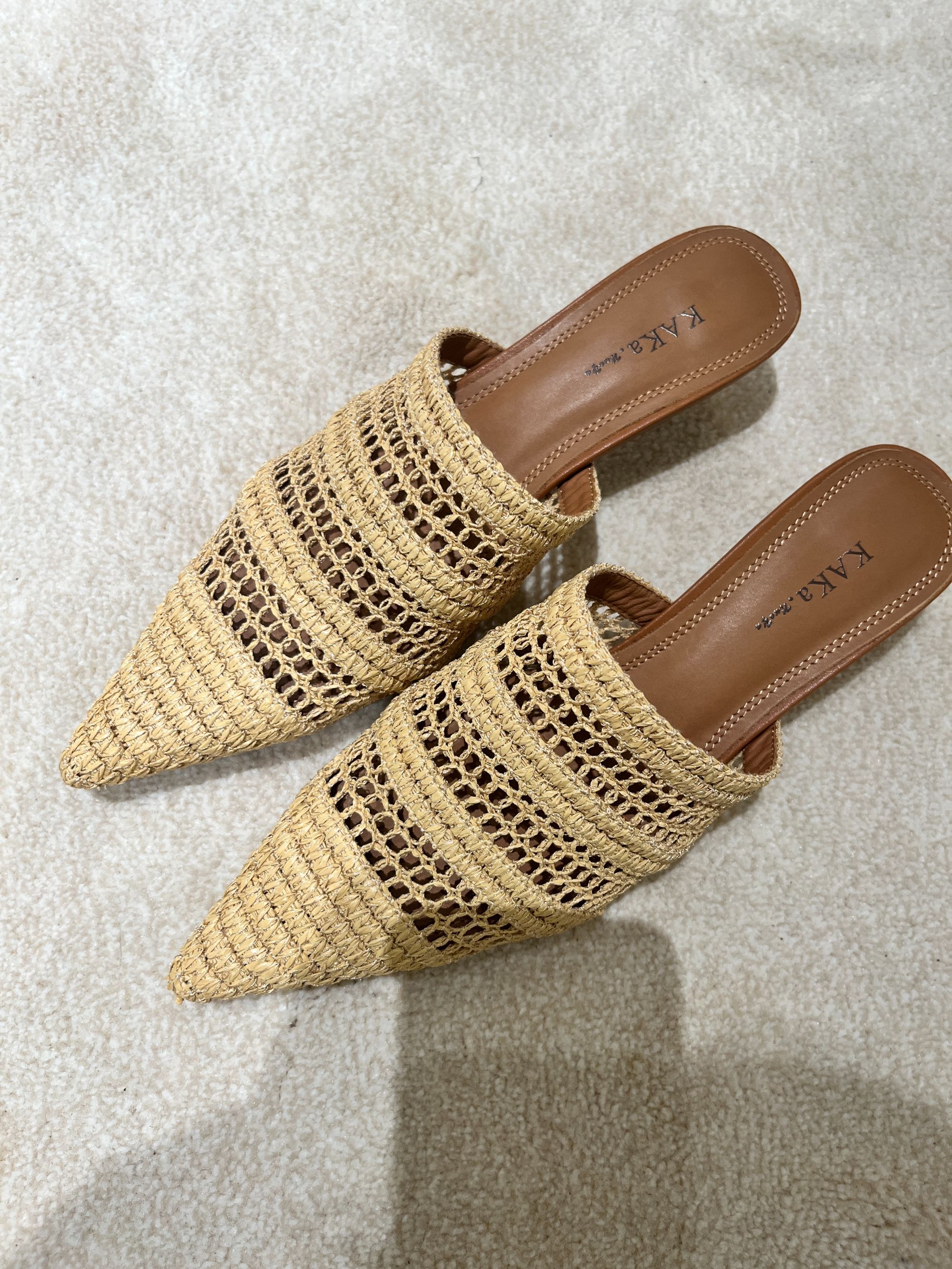 KAKA NUOYA  2191   时尚气质极简百搭浅口高跟鞋包头拖