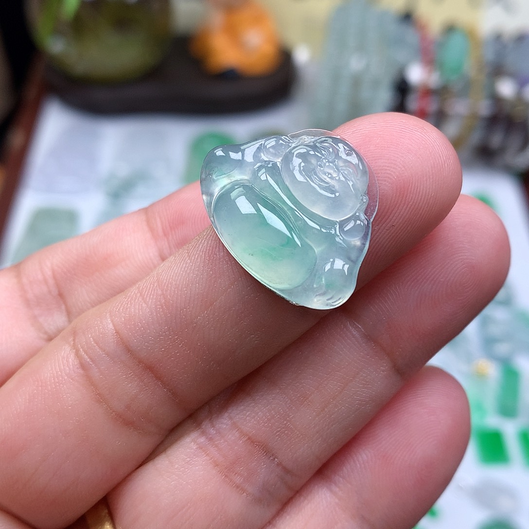 翡翠裸石缅甸天然A货翡翠冰种佛公