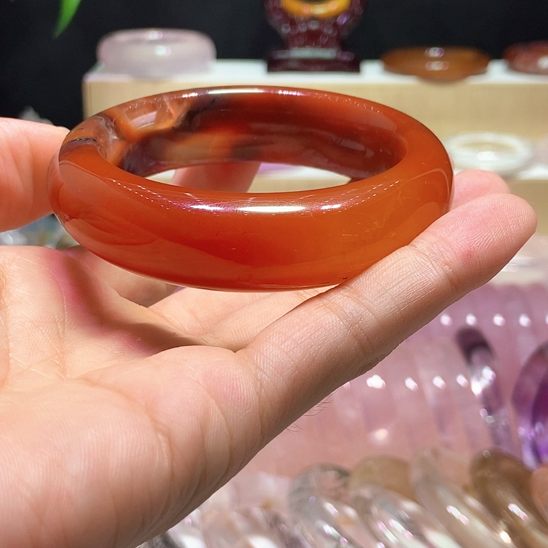 粉***线未镶嵌手镯水晶58.8圈口