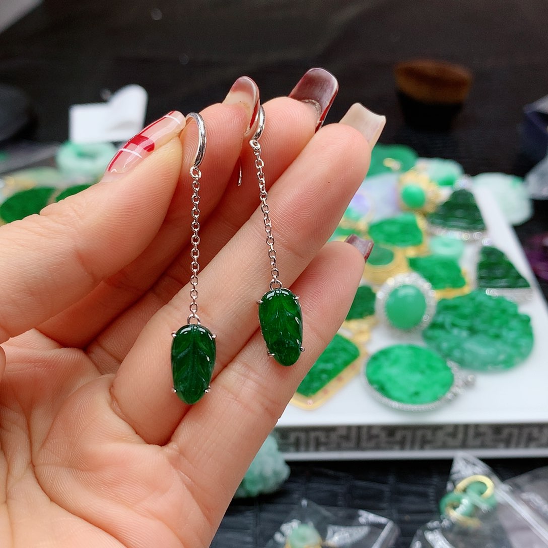 【闪购商品】翡翠耳饰银S925镶嵌，