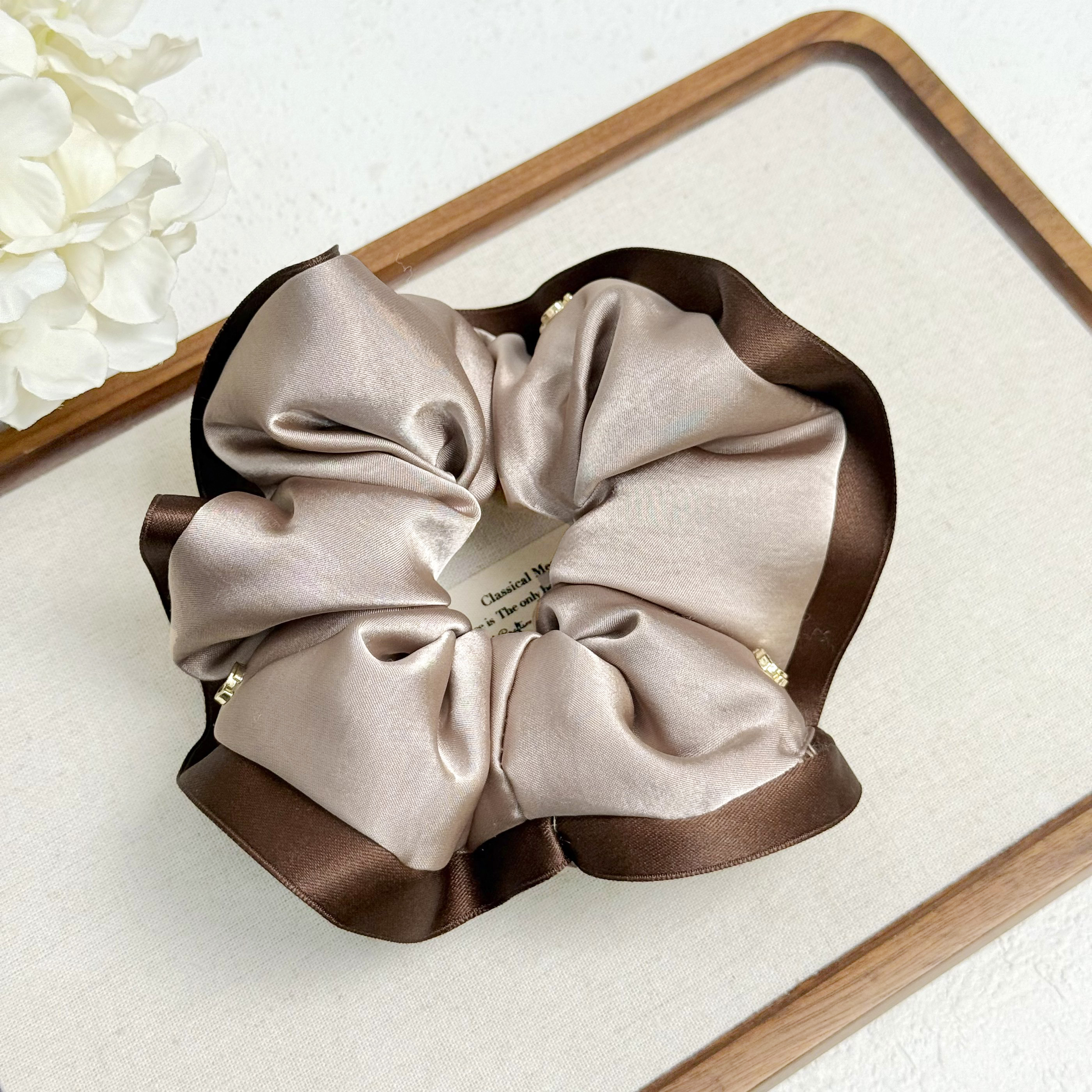 V27质感光泽缎面充棉小香风简约大肠发圈