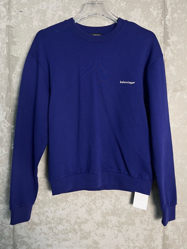 未使用 Balenciaga/巴黎世家 XS*1/蓝色小logo印花卫衣/09215