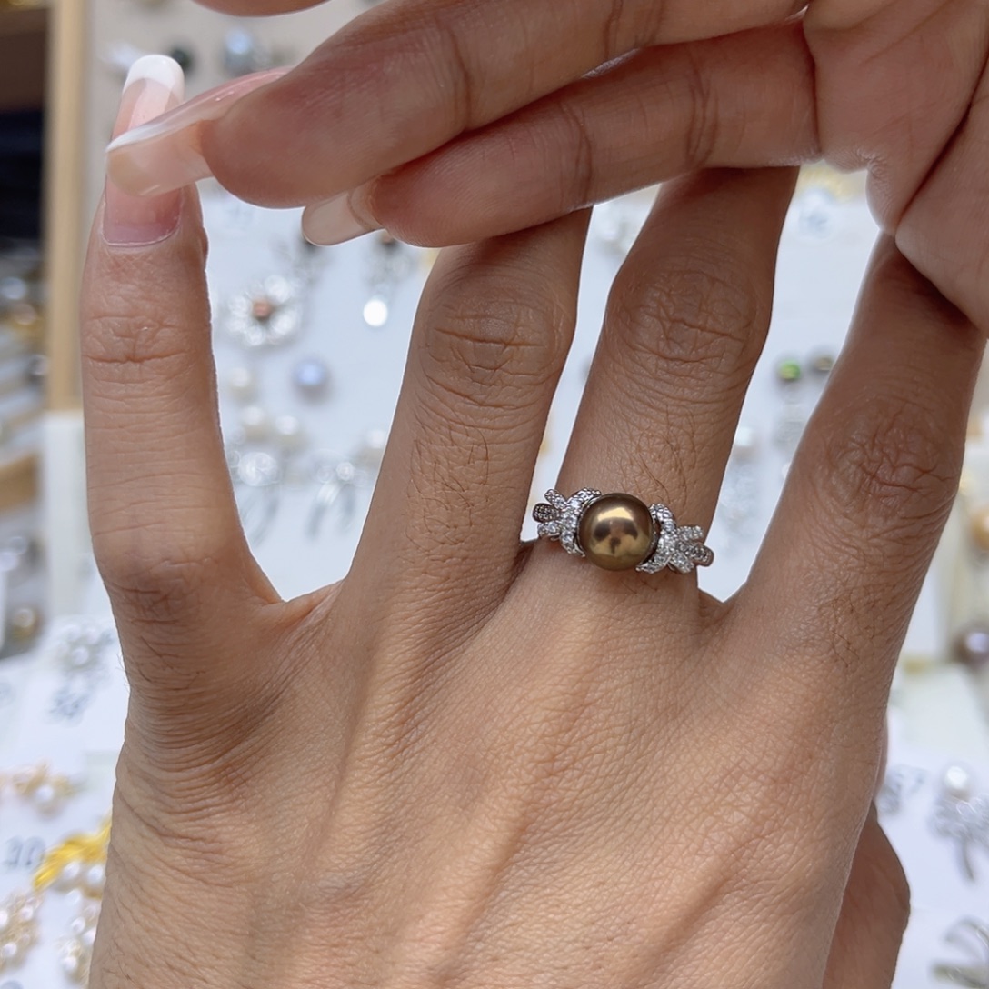 o***8淡水珍珠合金戒指