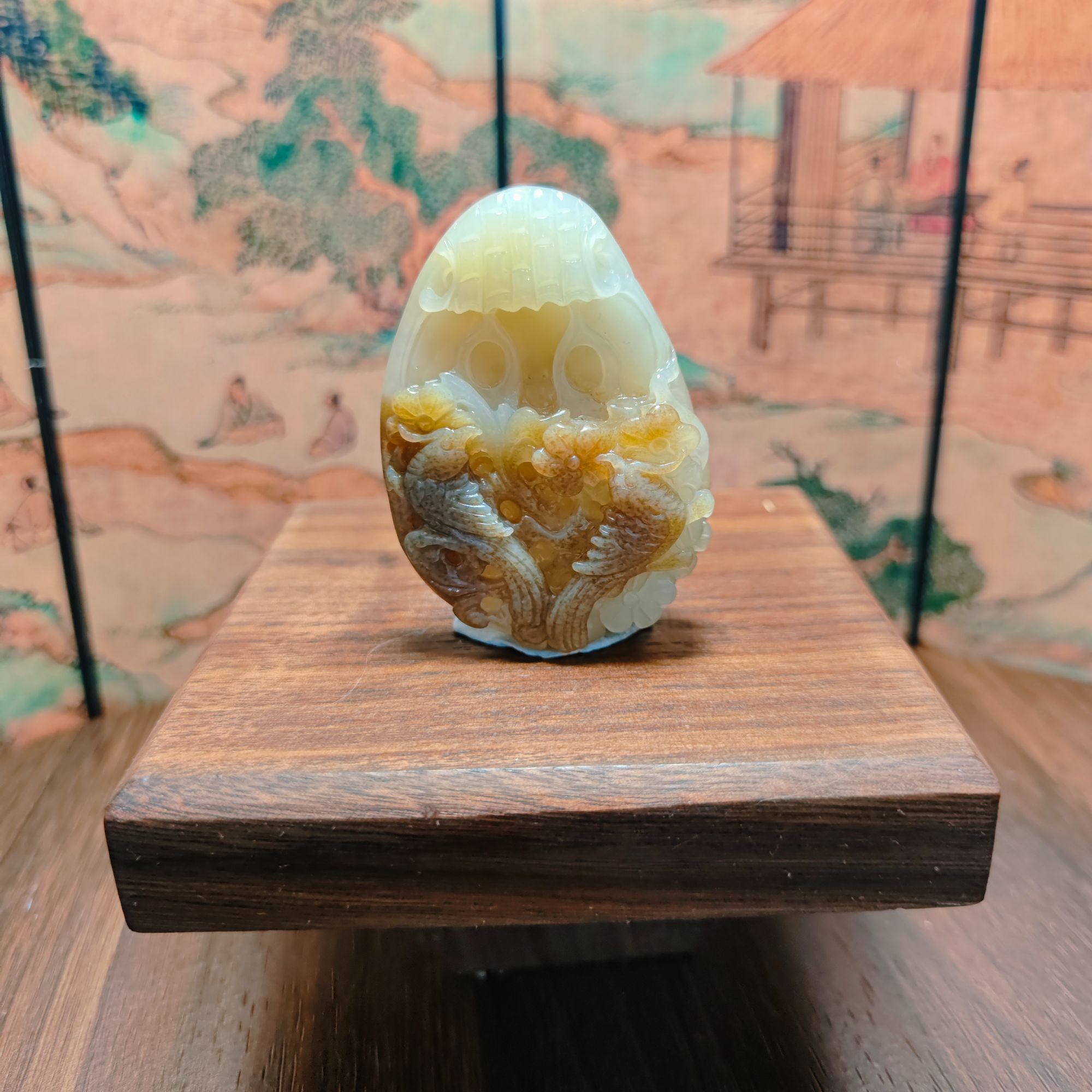 R和田玉糖白喜上眉梢吊坠1327