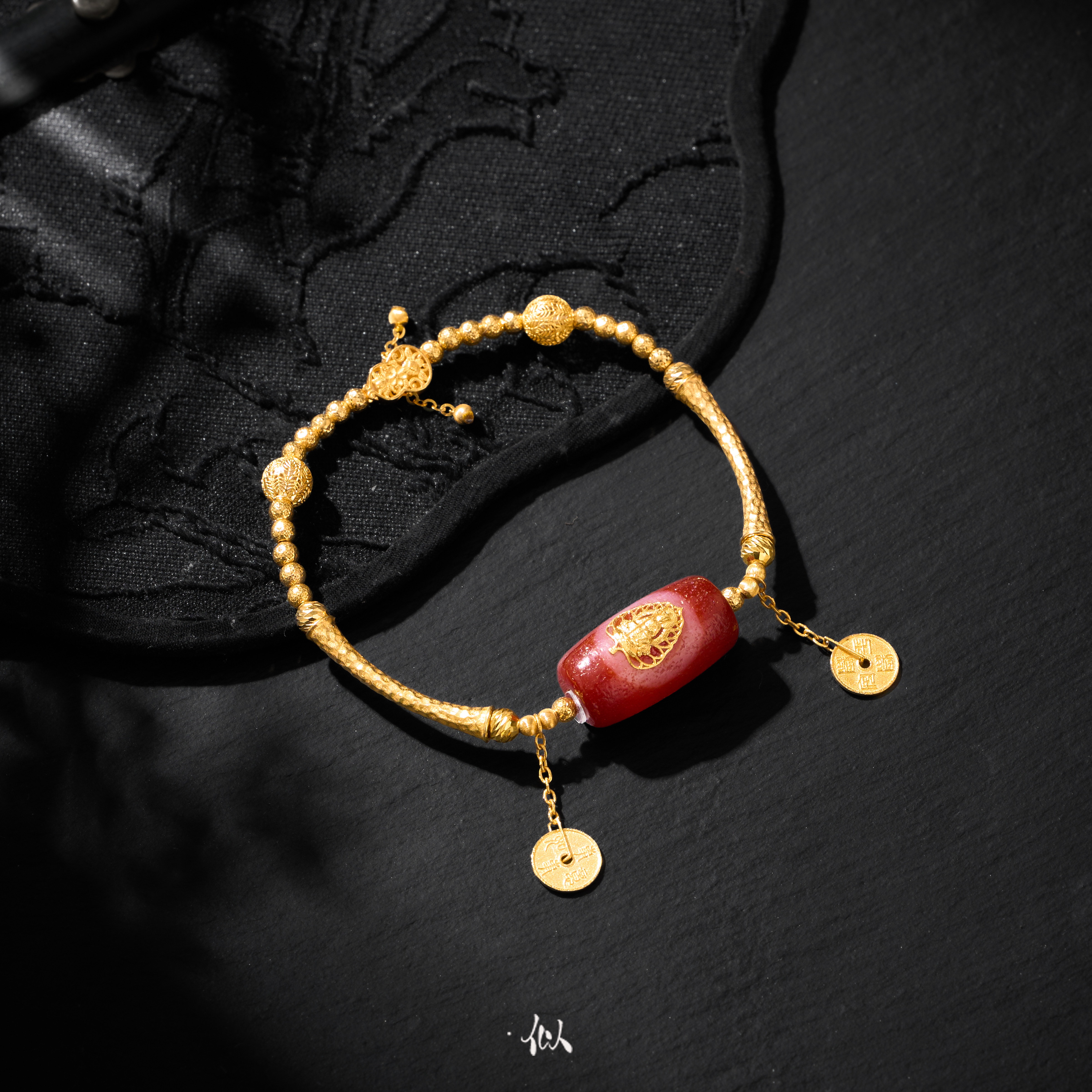 【藏虹】·似梓珠宝· 18K地藏红肉手串  多样性发一 XYGD317139-G