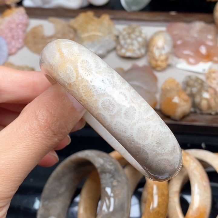 硅化珊瑚（珊瑚玉）手镯未镶嵌53.9