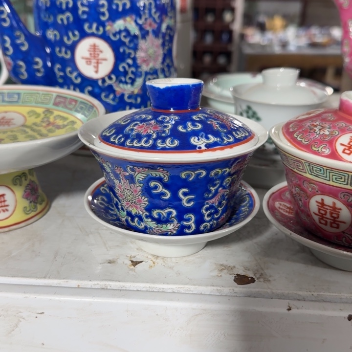 摆件杨莲纹三才盖额