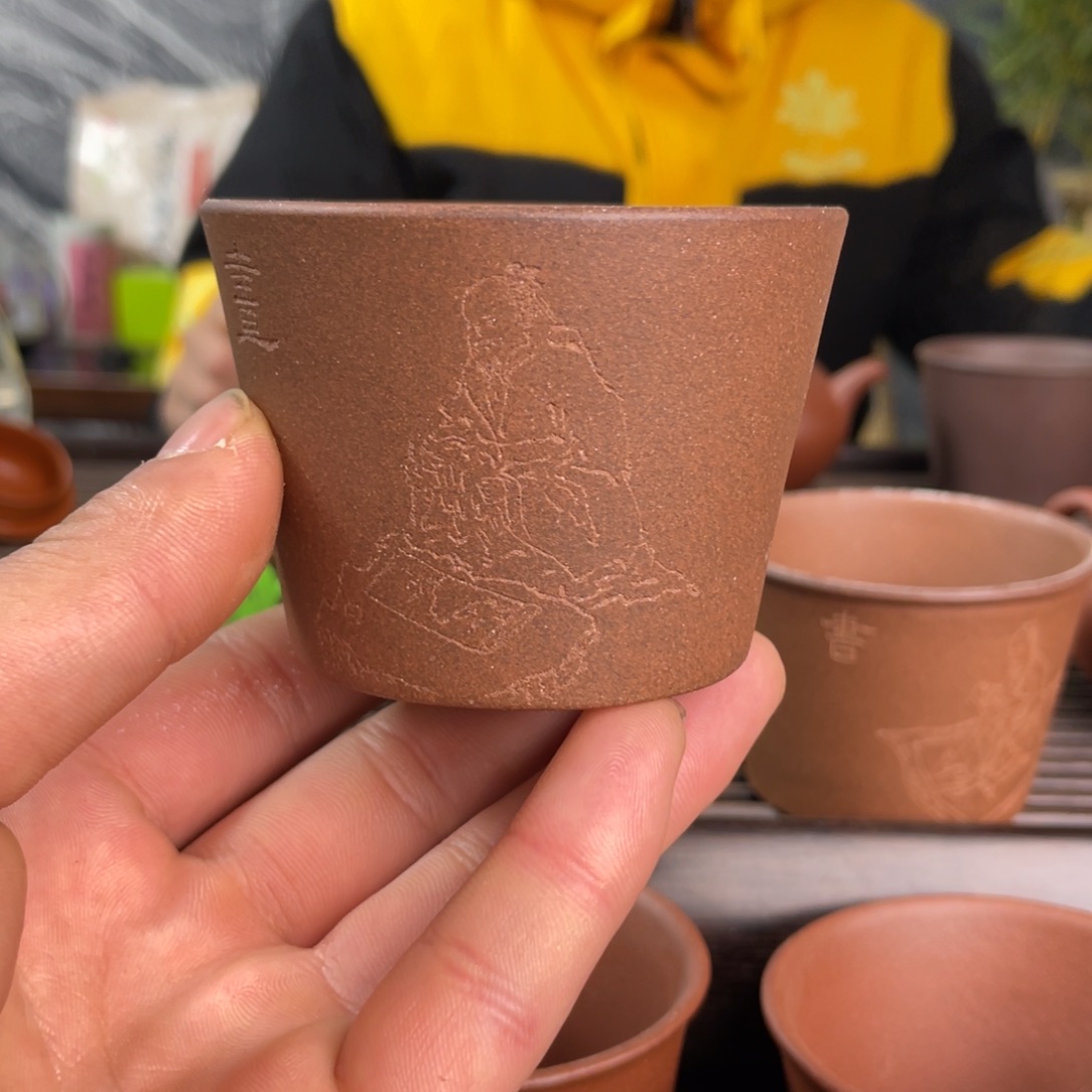 紫砂茶壶半手紫泥马蹄杯