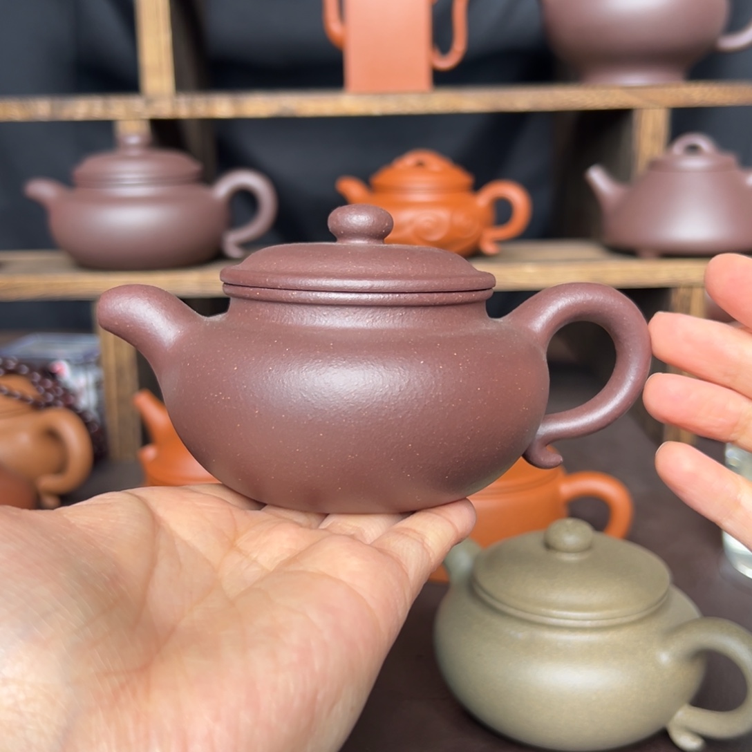 紫砂茶壶微瑕天青仿古170毫升