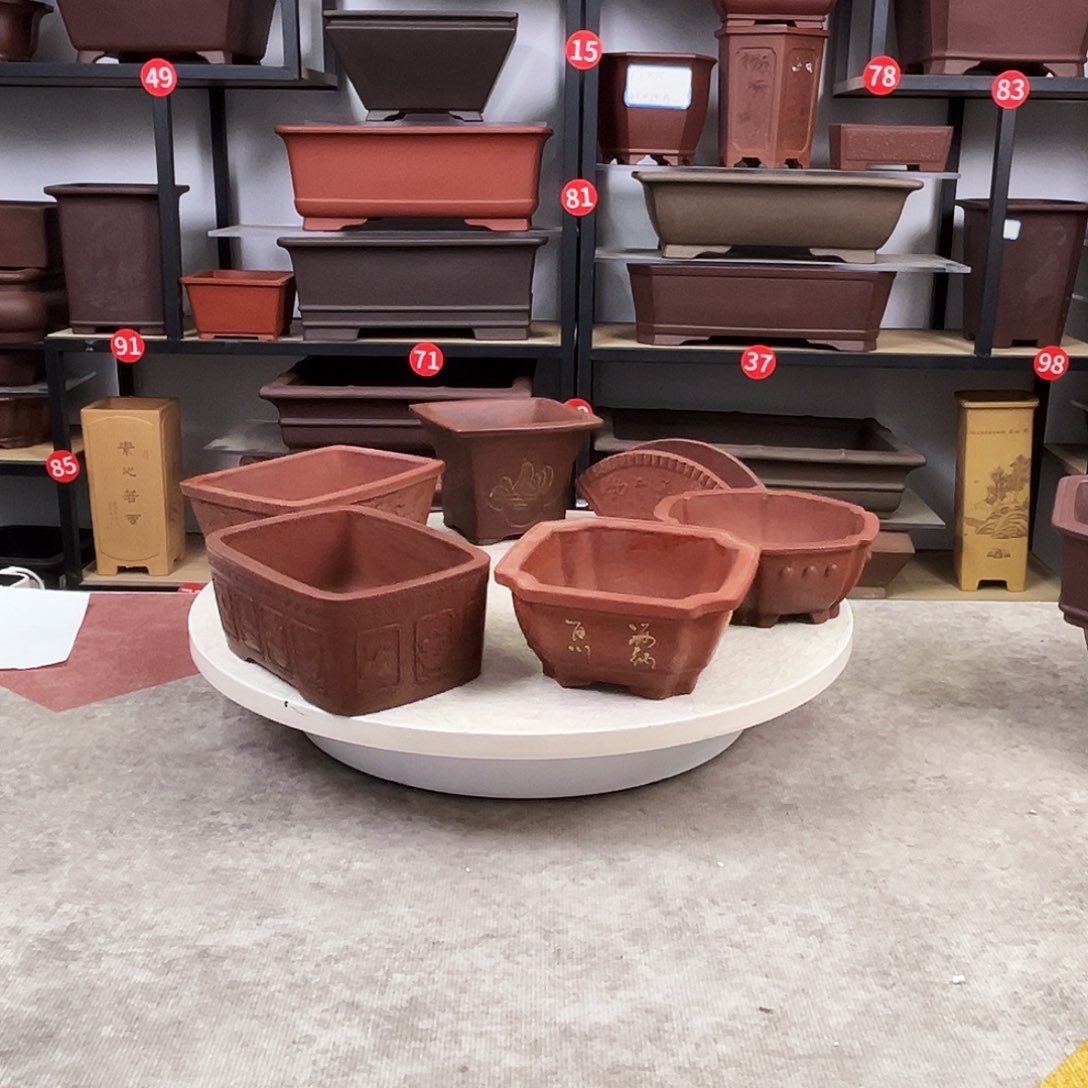 紫砂花盆六只铁画轩小盆