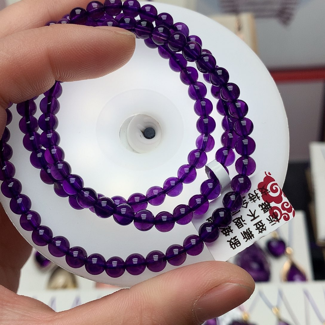 紫晶乌拉圭多圈手串未镶嵌