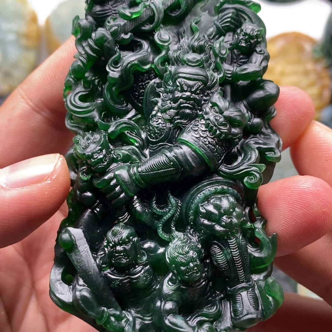 定制翡翠未镶嵌天然翡翠A货钟馗