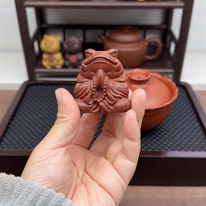 茶案朱泥金蟾茶宠