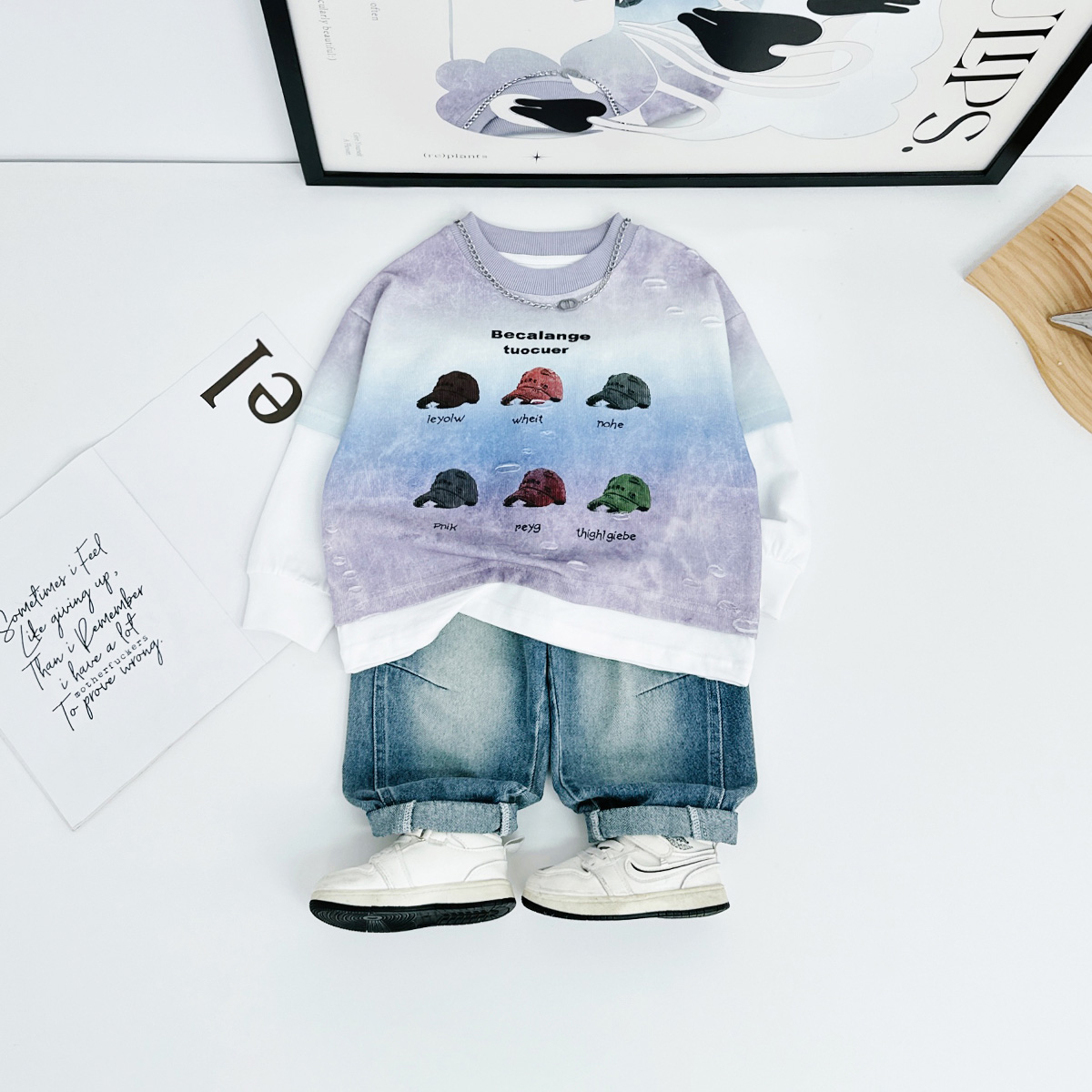 儿童卫衣长袖2025秋新款秋装男童秋冬上衣潮 HZ25740悠悠童话童装