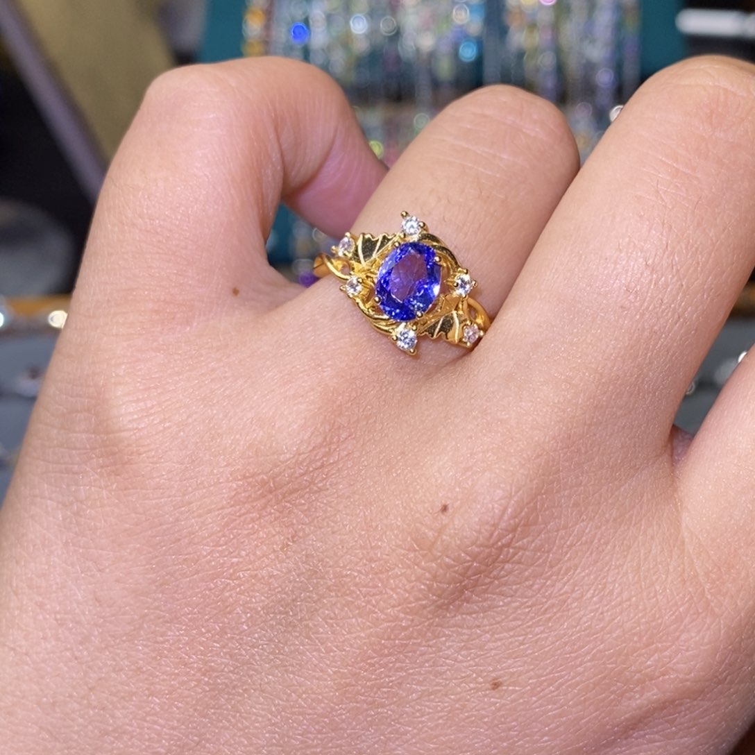 坦桑石戒指银S925镶嵌