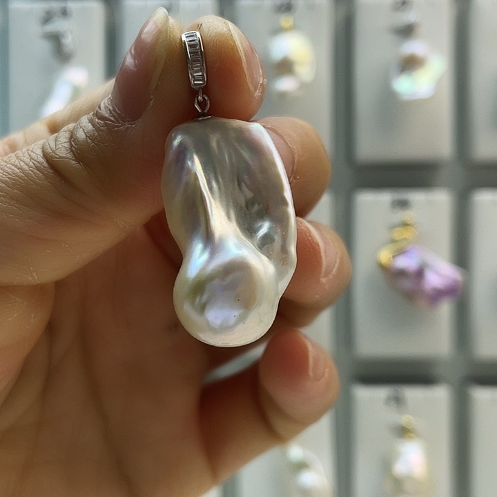 淡水珍珠颈饰银S925镶嵌