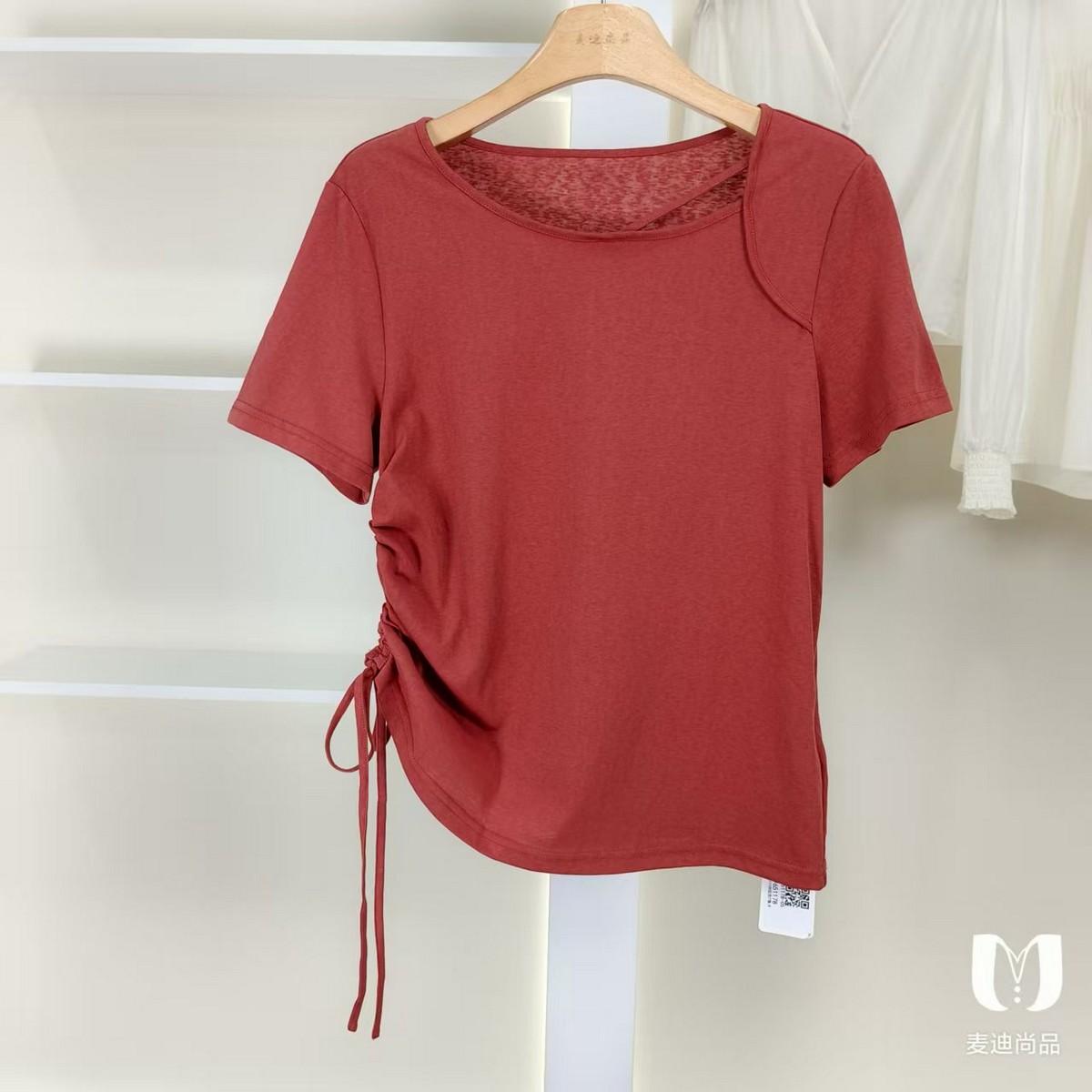 麦迪尚品【虫】50711105 侧边抽绳T恤夏季女装商场专柜撤柜
