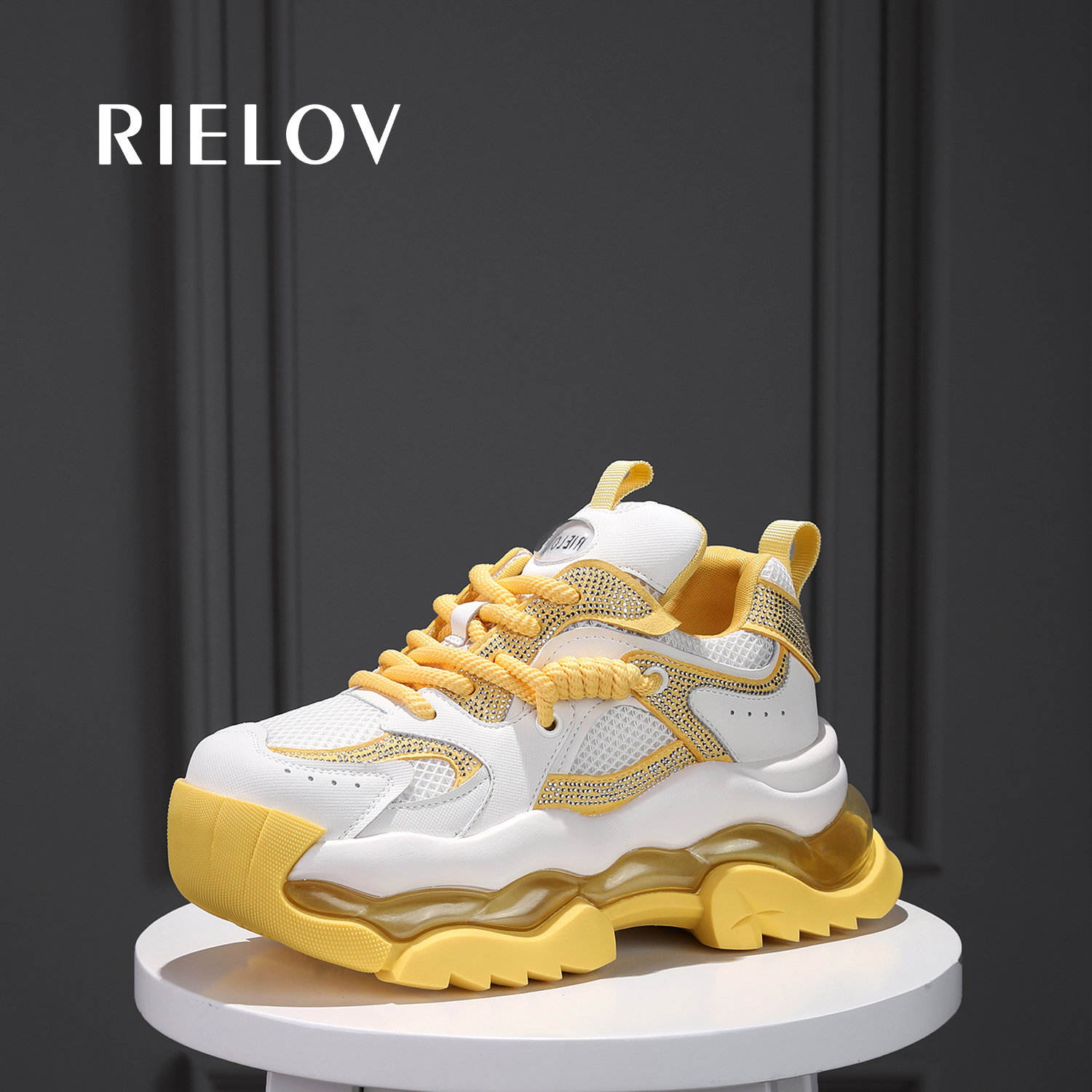 丽丽 RIELOV 增高7cm时尚潮流百搭女士休闲鞋 22535