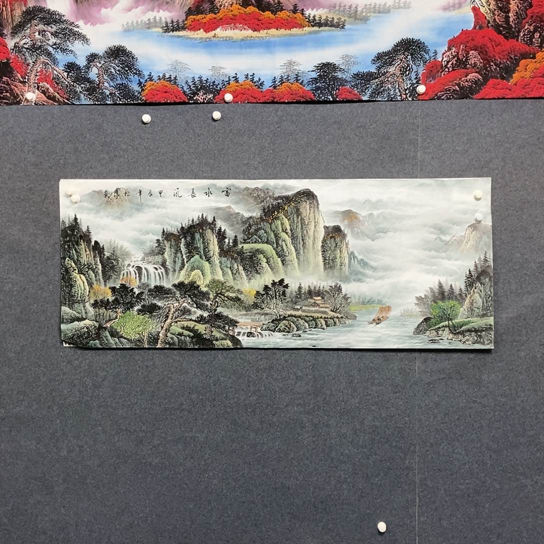 国画小六尺山水一副