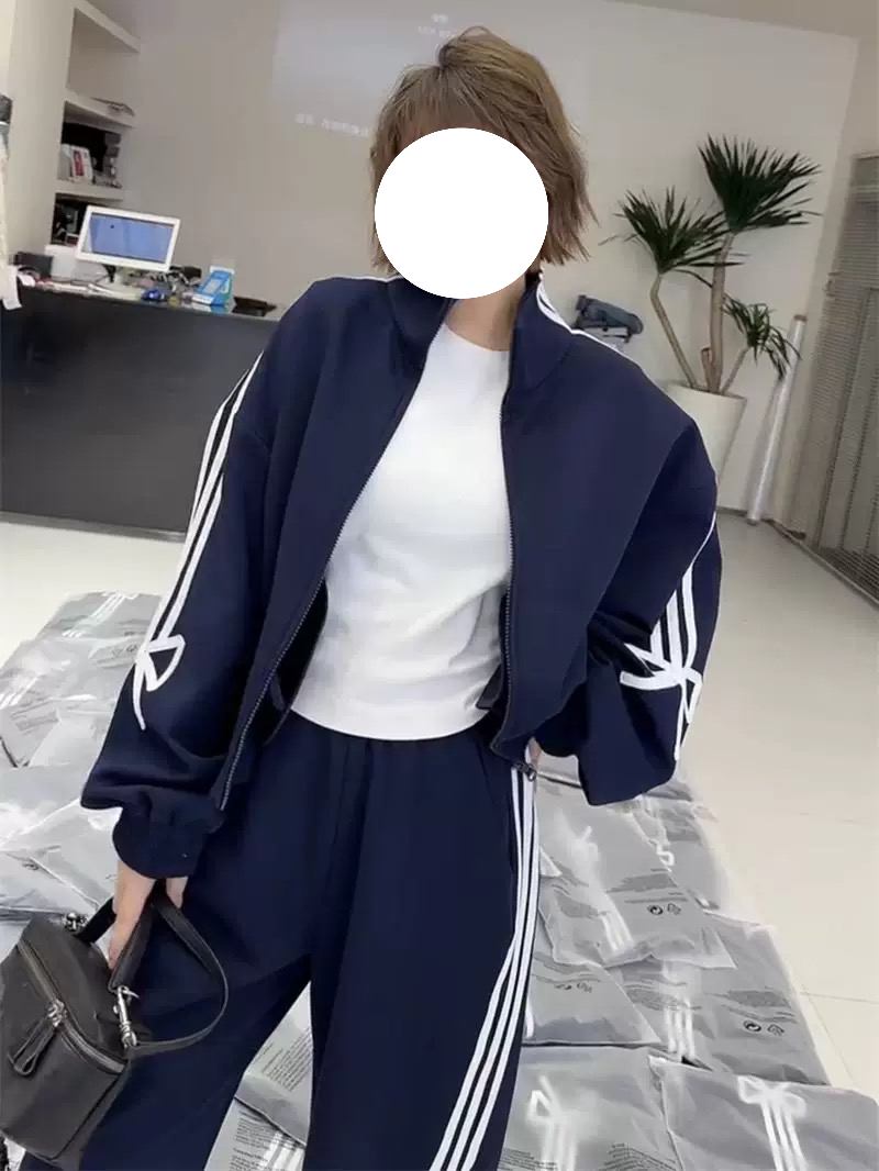 高品质时尚重工休闲运动套装春季新款慵懒风蝴蝶结卫衣两件套女装