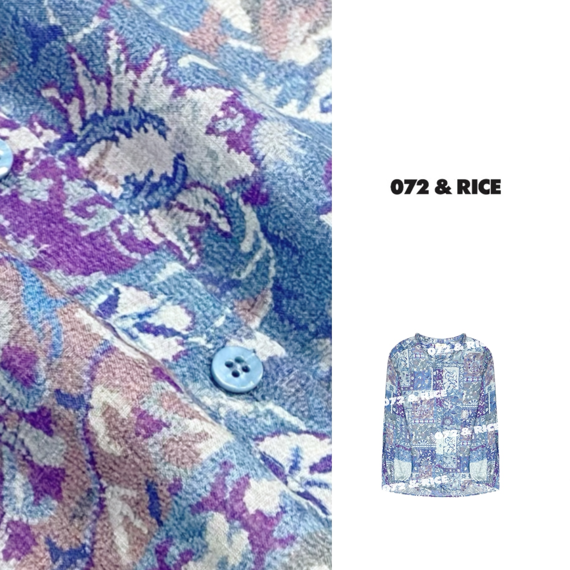 072 & RICE【波西衬衣】100苎麻 春季圆领长袖衬衫 32S060Z FF1212