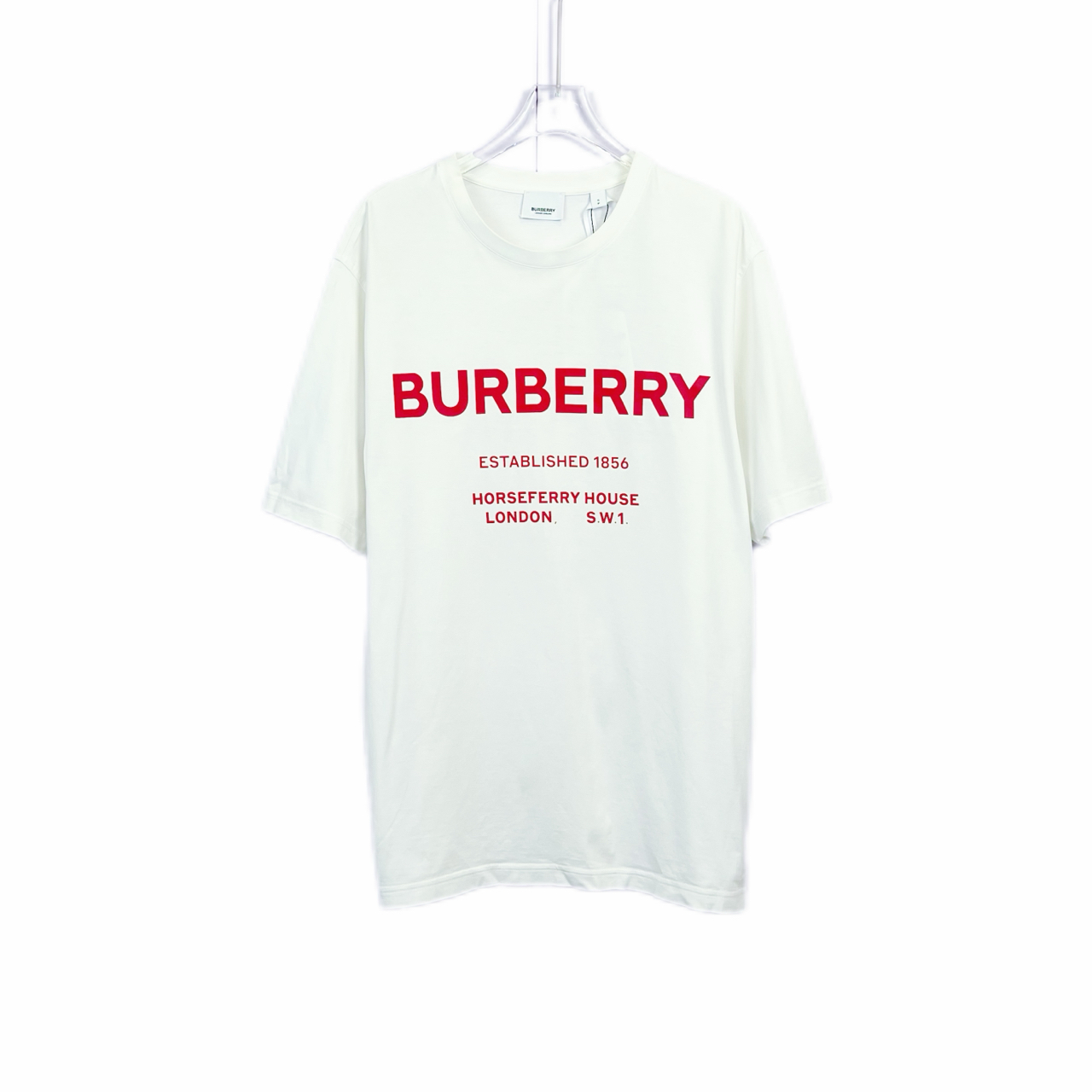 99新 BURBERRY/博柏利 011926 印花圆领短袖T恤 白色 S码