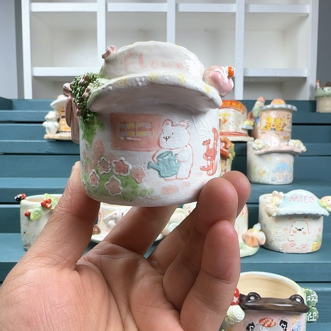 红陶多肉花盆：口径4.8 外高4.8