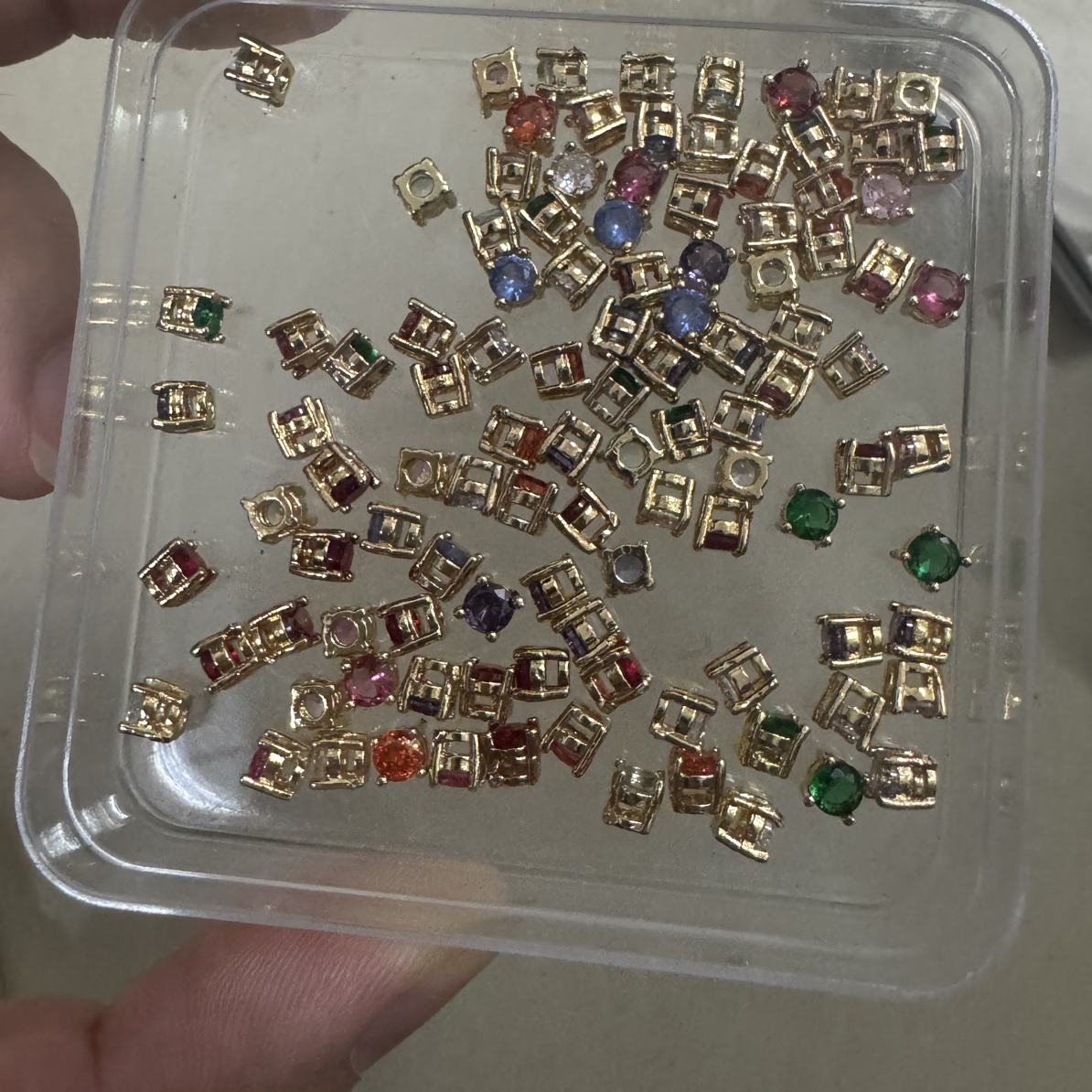 铜镀kc金高保色Diy手作编绳配件方形隔珠手链