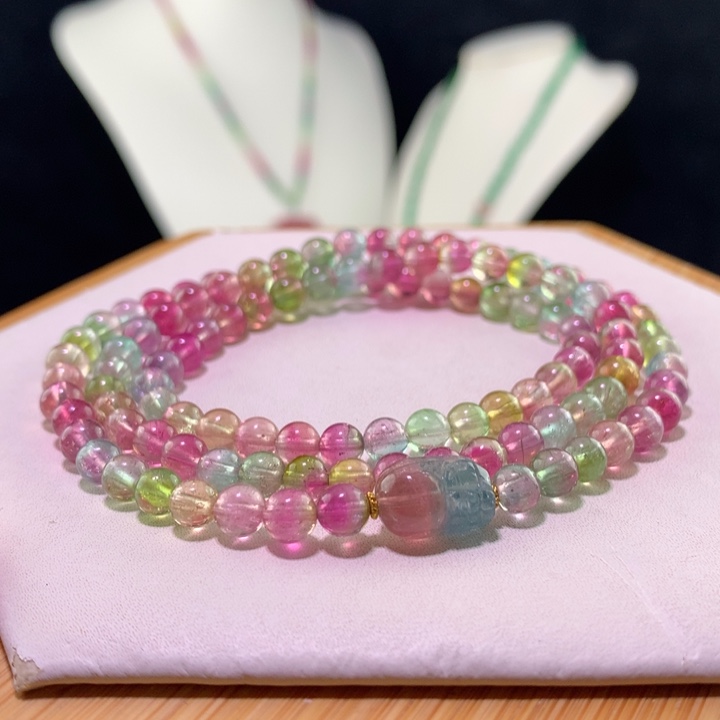 双色碧玺手链未镶嵌