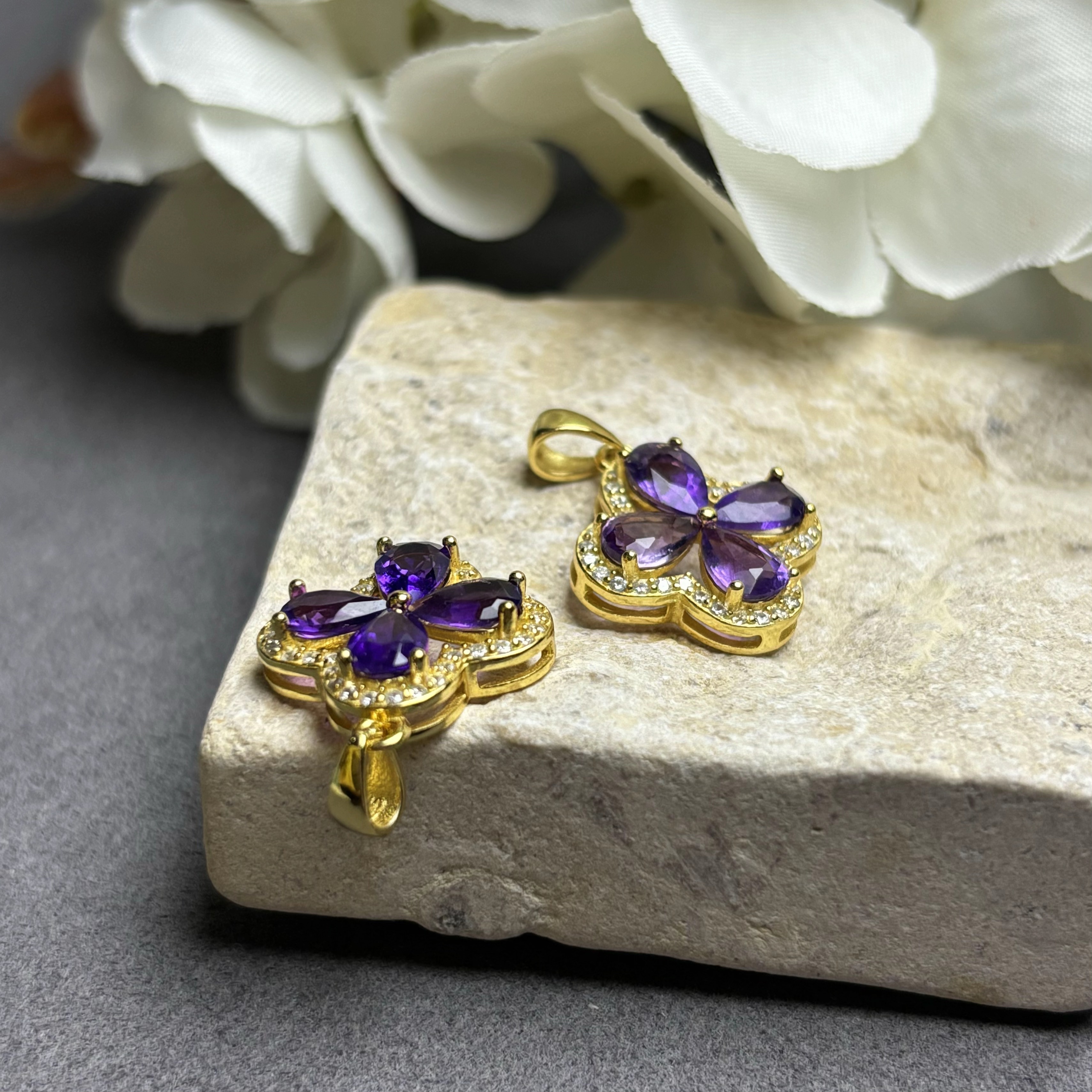 【星浩好物】S925银水晶吊坠 QT37K272【多样性发一件】约12*12mm