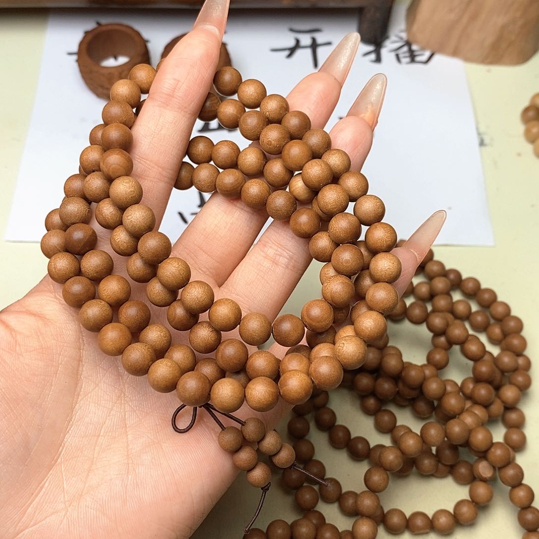 檀香木手串/手链0.8*108黑