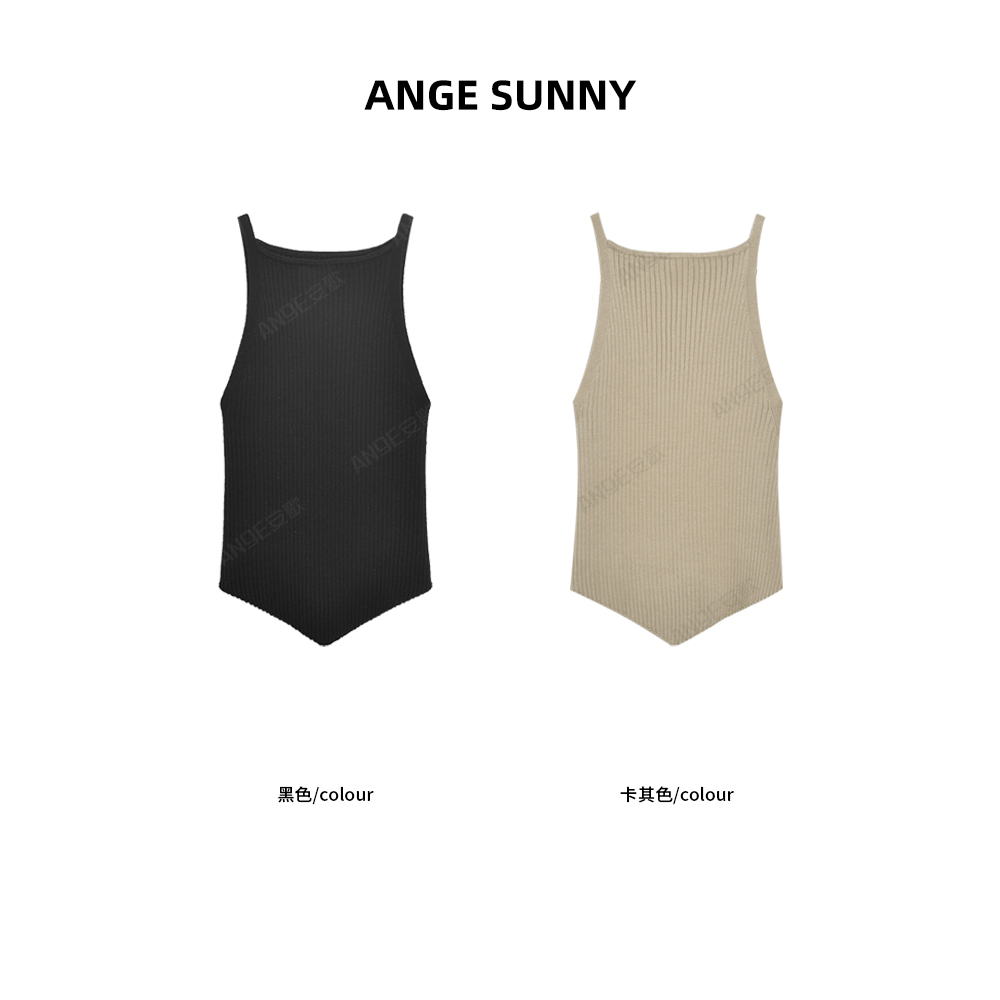 ANGE SUNNY【智秀同款 水龙头针织背心】收腰修身无袖吊带背心