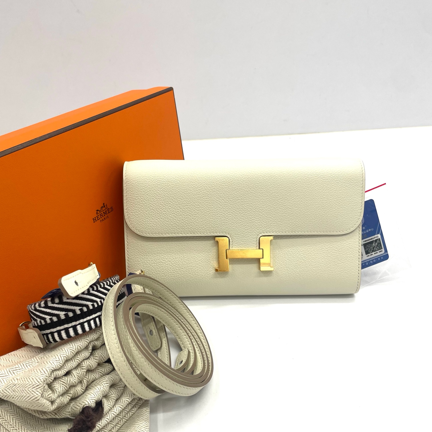 99新 Hermes/爱马仕  Constance Togo蘑菇白单肩包