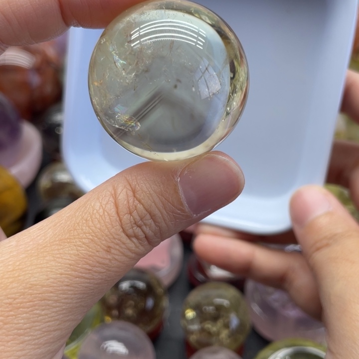珠宝半成品水晶未镶嵌28黄水36mm