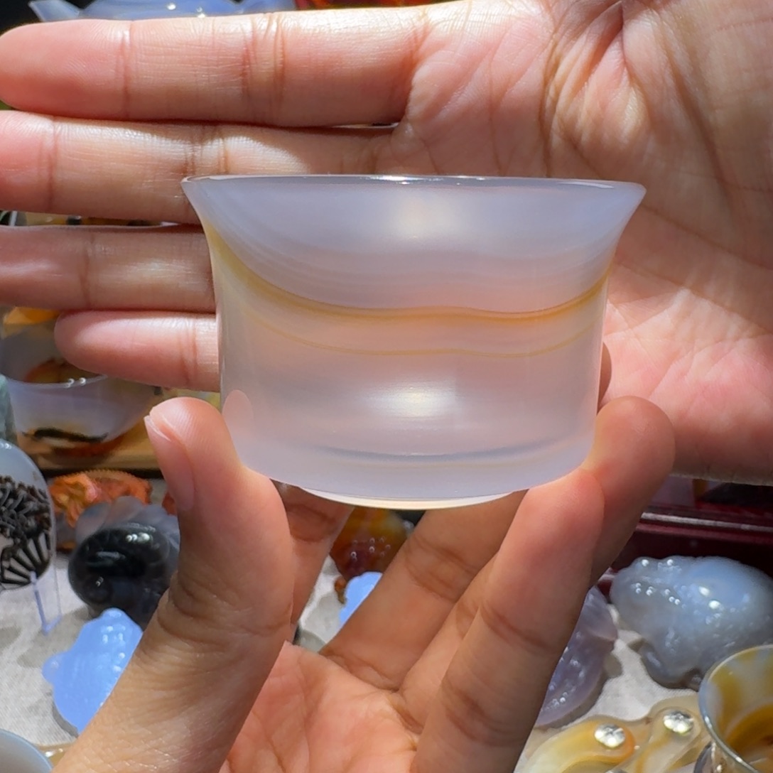玛瑙/玉髓玛瑙茶杯未镶嵌霁**风